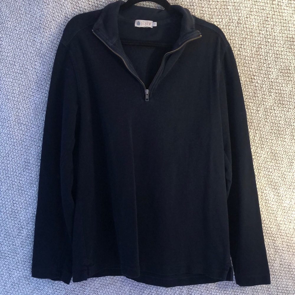 J Crew Navy Quarter ZIP Sweater - Picture 1 of 3